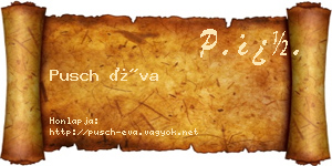 Pusch Éva névjegykártya