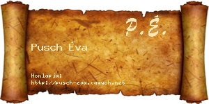 Pusch Éva névjegykártya